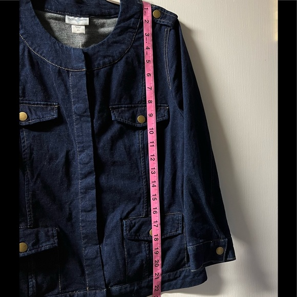 Jaclyn Smith Coastal Grandma Chic Snap Front Denim Jacket Size M - Picture 6 of 7